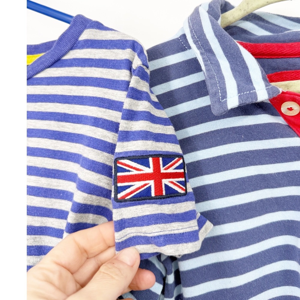 Mini Boden Boy Shirt Bundle Pirate Ship Striped Polo T-Shirts Size 5-6Y APplique - Picture 5 of 10